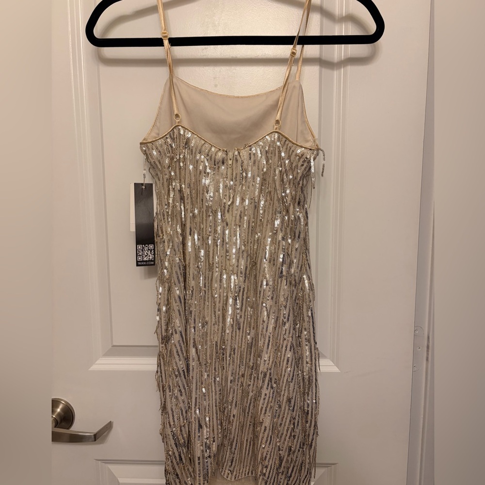 Trixxi Beige Sequin Dress - Picture 3 of 4